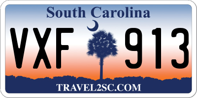 SC license plate VXF913