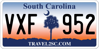 SC license plate VXF952