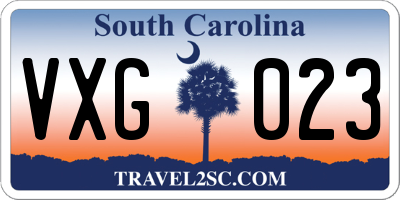 SC license plate VXG023