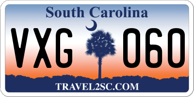 SC license plate VXG060
