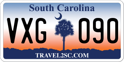 SC license plate VXG090