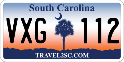 SC license plate VXG112
