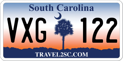 SC license plate VXG122