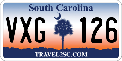 SC license plate VXG126