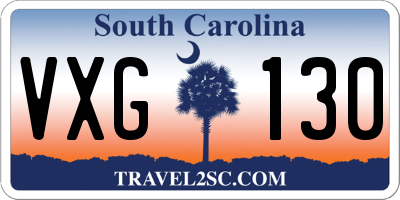 SC license plate VXG130