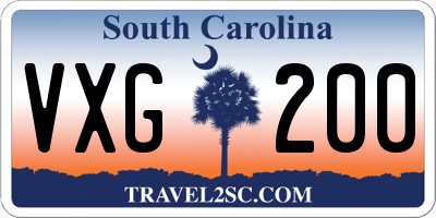 SC license plate VXG200