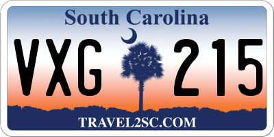 SC license plate VXG215