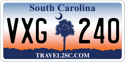 SC license plate VXG240