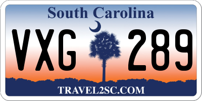 SC license plate VXG289