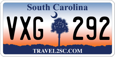 SC license plate VXG292