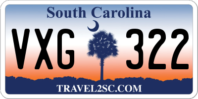 SC license plate VXG322