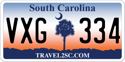 SC license plate VXG334