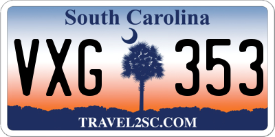 SC license plate VXG353