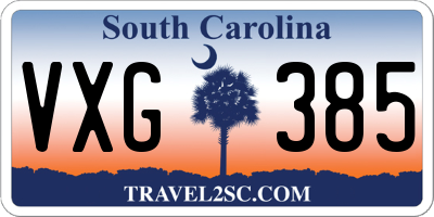 SC license plate VXG385