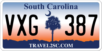 SC license plate VXG387