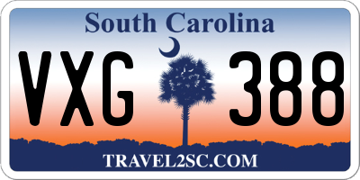 SC license plate VXG388