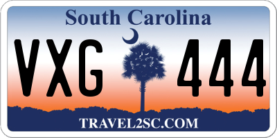 SC license plate VXG444