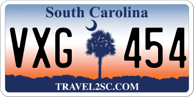 SC license plate VXG454