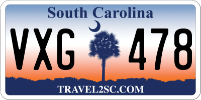 SC license plate VXG478