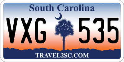 SC license plate VXG535