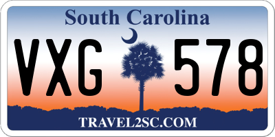 SC license plate VXG578