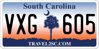 SC license plate VXG605