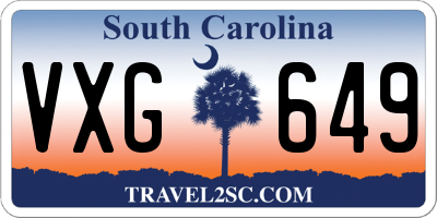 SC license plate VXG649