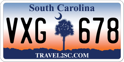 SC license plate VXG678
