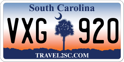 SC license plate VXG920