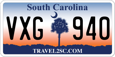SC license plate VXG940