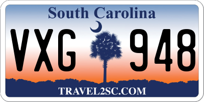 SC license plate VXG948