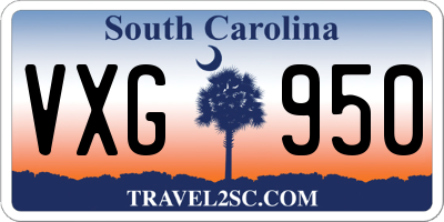 SC license plate VXG950