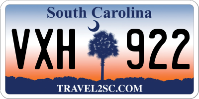 SC license plate VXH922