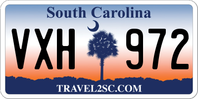 SC license plate VXH972