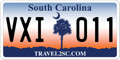 SC license plate VXI011