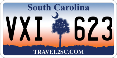 SC license plate VXI623