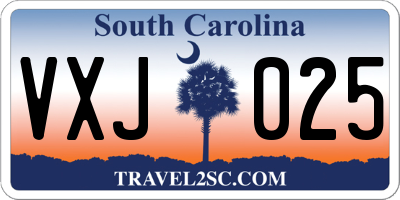 SC license plate VXJ025