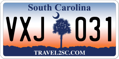 SC license plate VXJ031