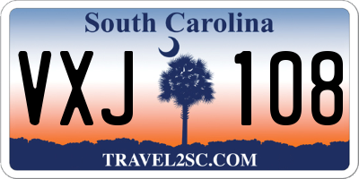SC license plate VXJ108