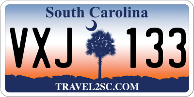 SC license plate VXJ133