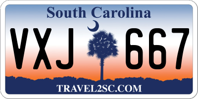 SC license plate VXJ667