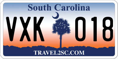 SC license plate VXK018