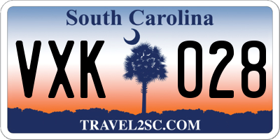SC license plate VXK028