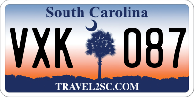 SC license plate VXK087
