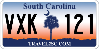 SC license plate VXK121