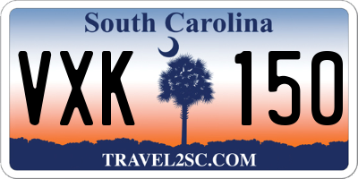 SC license plate VXK150
