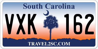 SC license plate VXK162