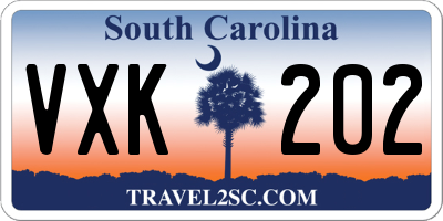 SC license plate VXK202