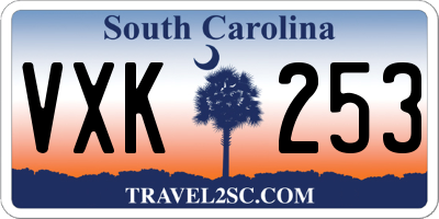 SC license plate VXK253