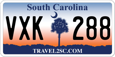SC license plate VXK288